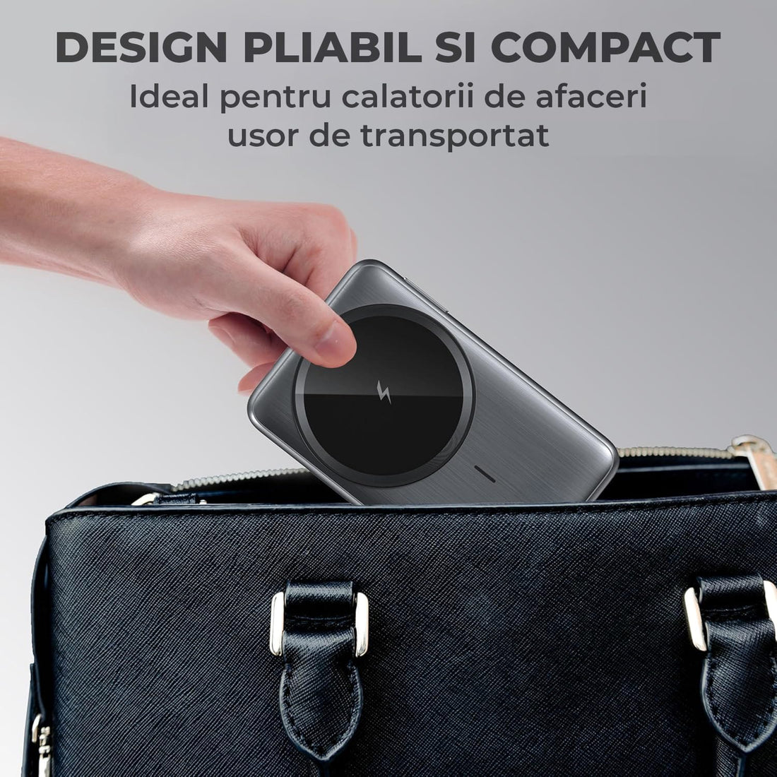 Incarcator Wireless 3-in-1 Elindor® Pliabil, Fast Charge 15W, Compatibil iPhone, Apple Watch, AirPods, Negru