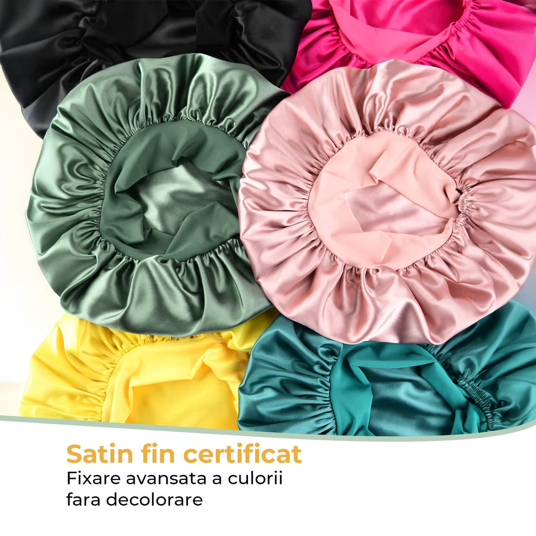 Boneta Satin Dubla Elindor® Pentru Protectia Parului, Banda Reglabila, Burgundy