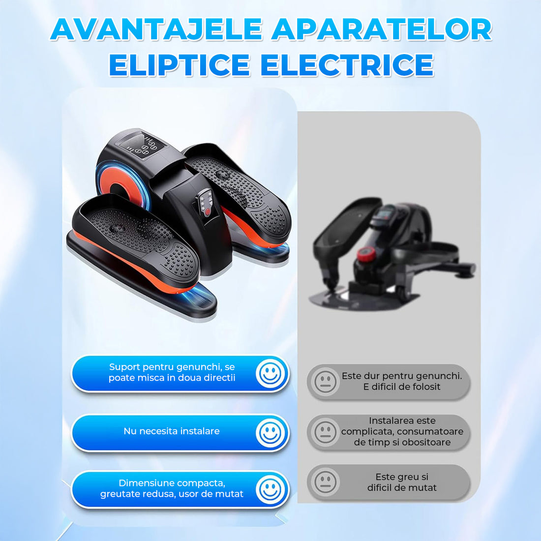 Mini Stepper Portabil Elindor® Aparat Eliptic, Mecanic, Viteza Reglabila, Ecran LCD, Masurare Viteza, Distanta, Timp, Calorii, Telecomanda Inclusa pentru Control fara Aplecare, Silentios 15 dB, pentru Persoanele Varstnice si Sedentare, 47 x 37 26 cm, Negr