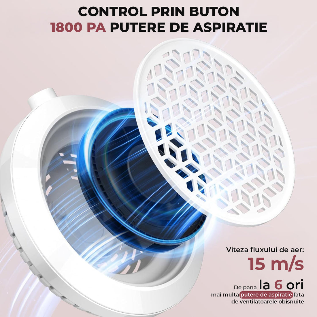 Aspirator Praf Unghii Elindor®, Colector Profesional Manichiura si Pedichiura, 8000 RPM, Aparat cu Ventilator Puternic si Filtru, 10x Viteza Reglabila, Design Compact si Portabil, 25.5x21x7 cm, Ideal pentru Salon sau Acasa, Alb