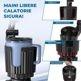 Suport Auto Elindor® 2 in 1pentru Telefon si Pahar, Baza Reglabila si Brat 360°, Prindere in Cupholder, Accesorii Masina, Negru