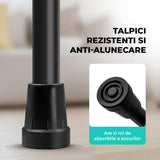 Baston Ortopedic Elindor® de Sprijin Pliabil, Usor si Reglabil, Potrivit pentru Ambele Maini, din Aluminiu Rezistent, Ofera Stabilitate si Sustinere pana la 100 Kg, Carja pentru Varstnici si Recuperare, Negru