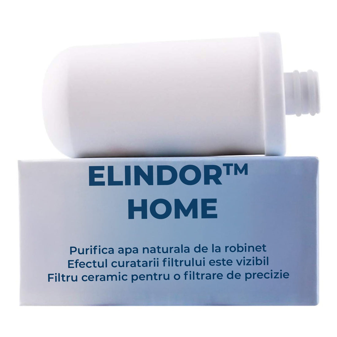 Filtru Ceramic Elindor® pentru Filtru de Apă Potabilă Robinet, Carbon Activ, Alb