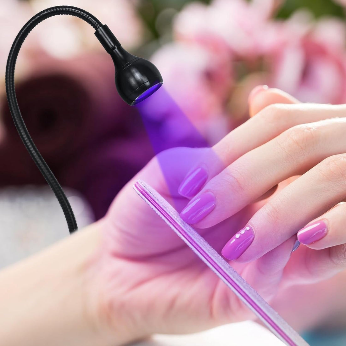 Lampa Profesionala Elindor® pentru Uscare Unghii, cu LED UV Reglabil, Clema, USB, Ajustabila, 37 cm ,Negru