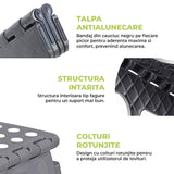 Scaun Pliabil Elindor® Ideal pentru Bucatarie, Baie, Birou, Living, Terasa, Uz Interior si Exterior, Taburet din ABS, Greutate Maxima Suportata 120 kg, Suprafata Antialunecare, 29 x 22 x 22 cm, Gri