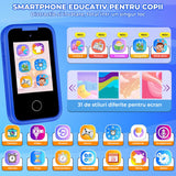 Telefon de jucărie Elindor®, pentru copii, cu funcții educative, albastru