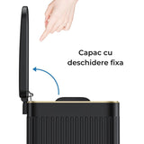 Cos de Gunoi, din Otel Inoxidabil, 10L, Pedala Durabila, Capac cu Inchidere/Deschidere Silentioasa, Design Compact si Elegant, Cos Interior Detasabil, Ideal pentru Baie, Dormitor, Birou, Negru