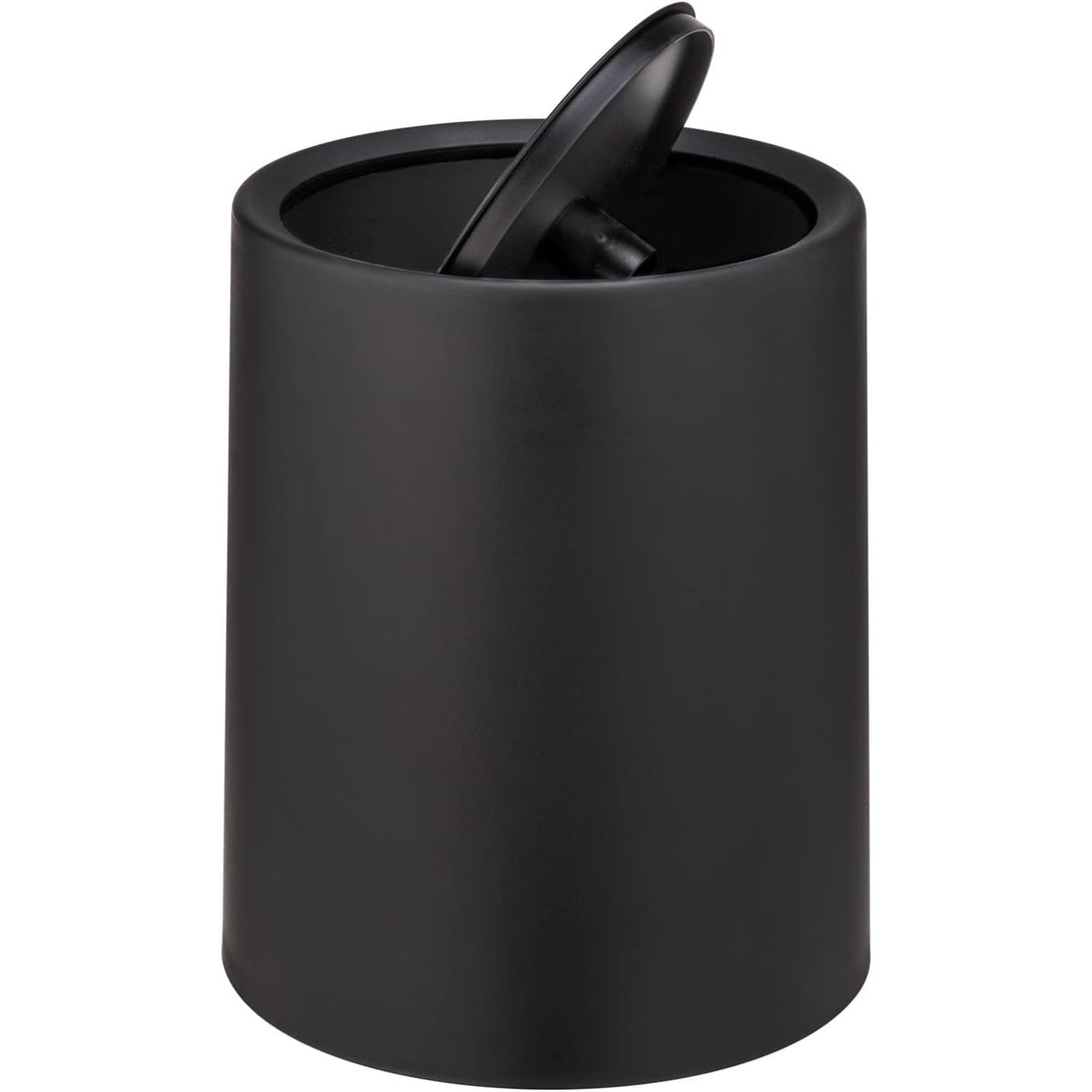 Cos de Gunoi Cosmetic Elindor® cu Capac Tip Swing si Recipient Interior, Capacitate 6L, Galeata Detasabila, Multifunctional, Ideal in Bucatarie, Baie, Birou, Camara, Living, Dormitor, Potrivit pentru Colectare Selectiva, 25.5 × 21 cm, Negru