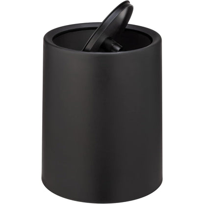 Cos de Gunoi Cosmetic Elindor® cu Capac Tip Swing si Recipient Interior, Capacitate 6L, Galeata Detasabila, Multifunctional, Ideal in Bucatarie, Baie, Birou, Camara, Living, Dormitor, Potrivit pentru Colectare Selectiva, 25.5 × 21 cm, Negru