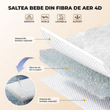 Patut Pliabil Bebelusi Elindo® 3 in 1, Copii 0-6 luni, Leagan Bebe pe 6 Nivele de Inaltime, Cos Depozitare, Portabil, Plasa Laterala, Roti cu Sistem Blocare, Saltea Integrata, Greutate Maxima 9-12 kg, Model cu Stele, Gri