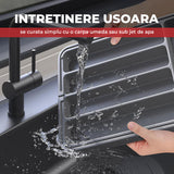 Organizator Elindor® pentru Tacamuri si Ustensile de Bucatarie, 5-7 Compartimente, Sertar Extensibil, Suport Ajustabil pentru Cutite, Linguri, Furculite, Accesorii Bucatarie, Separator Sertar, 31 × 22 × 4 cm, Gri
