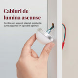 Masa de Machiaj Elindor®, cu Oglinda si Iluminare LED Reglabila, Spatiu Generos de Depozitare, 2 Sertare si 3 Compartimente, Fixare Anti-Rasturnare 40 × 100 × 145 cm, Alb
