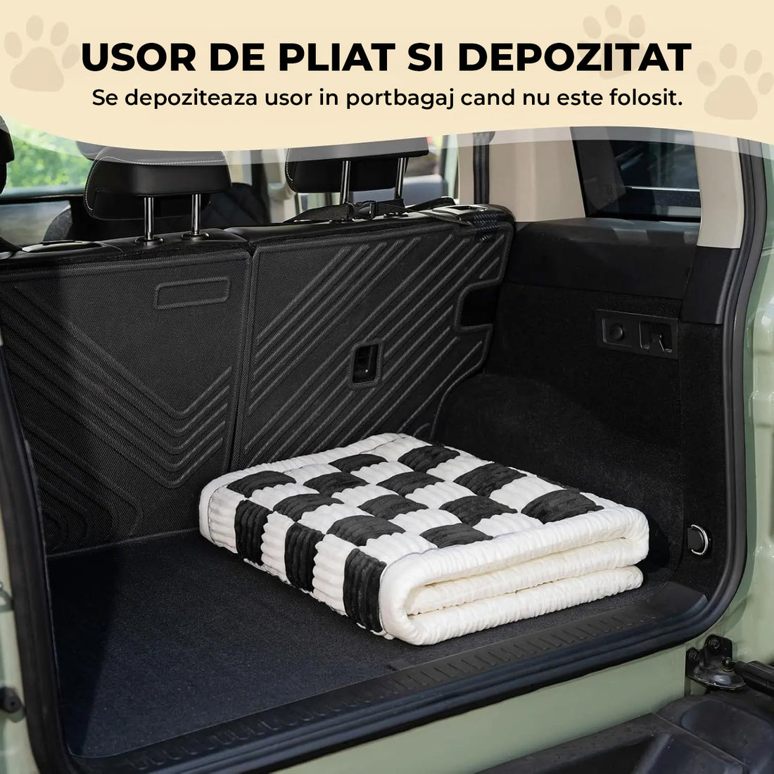 Husa Scaune Auto Elindor® pentru Protectie Scaun Sezut / Spatar si Transport Animale, Caini si Pisici, Universala, Ofera Protectie Pentru Bancheta Spate Masina, Antialunecare, 137 × 63 × 5 cm, Negru / Alb
