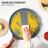 Tigaie de Clatite Elindor®, 26 cm, Invelis Granit Elvetian Antiaderent, Compatibila Inductie, PFOA Free, 26 × 46 × 1.4 cm, Negru