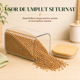 Set 12 Borcane din Sticla Elindor® cu Capac Ermetic din Bambus, Borcan 1000 - 600 ml, Marker si Etichete Incluse, Ideal pentru Condimente, Fructe Uscate, Zahar, Cafea, Recipient Depozitare in Bucatarie, 20.5-12.5 × 8 cm, Transparent