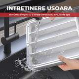 Organizator Elindor® pentru Tacamuri si Ustensile de Bucatarie, 5-7 Compartimente, Sertar Extensibil, Suport Ajustabil pentru Cutite, Linguri, Furculite, Accesorii Bucatarie, Separator Sertar, 32 × 22 × 4 cm, Alb