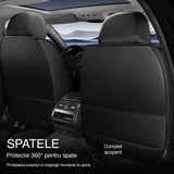 Set 2 Huse Scaune Auto Elindor® Universale, Acoperire 360°, Husa pentru Protectie Sezut si Spatar Scaun Fata, Impermeabila, Piele Ecologica, Accesorii Masina Huse Interior, Albastru