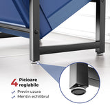 Suport Navete Bauturi Elindor®, 3 Niveluri, Cadru Metalic Rezistent, greutate Maxima Suportata 150 kg, Picioare reglabile, 47.5 × 31.5 × 115.5 cm, Negru