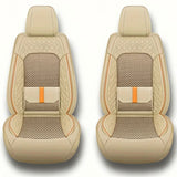 Set 2 Huse Scaune Auto Elindor® Universale, Design Tridimensional, Acoperire 360°, Husa pentru Protectie Sezut si Spatar Scaun Fata, Impermeabila, Piele Ecologica, Accesorii Masina Huse Interior,55 × 62 × 67 cm, Bej
