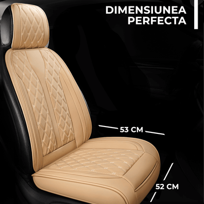 Husă scaune auto din piele PU, universale, pentru scaunele din față, antialunecare, design modern