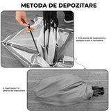 Tarc de Joaca pentru Bebelusi si Copii Elindor® Tip Cort, Spatiul Sigur de Joaca, Plasa de Protectie UV, Include Usa cu Fermoar, Materiale Eco-Friendly și Non-Toxice, Varsta 1-3 ani, 150 x 122 cm, Gri