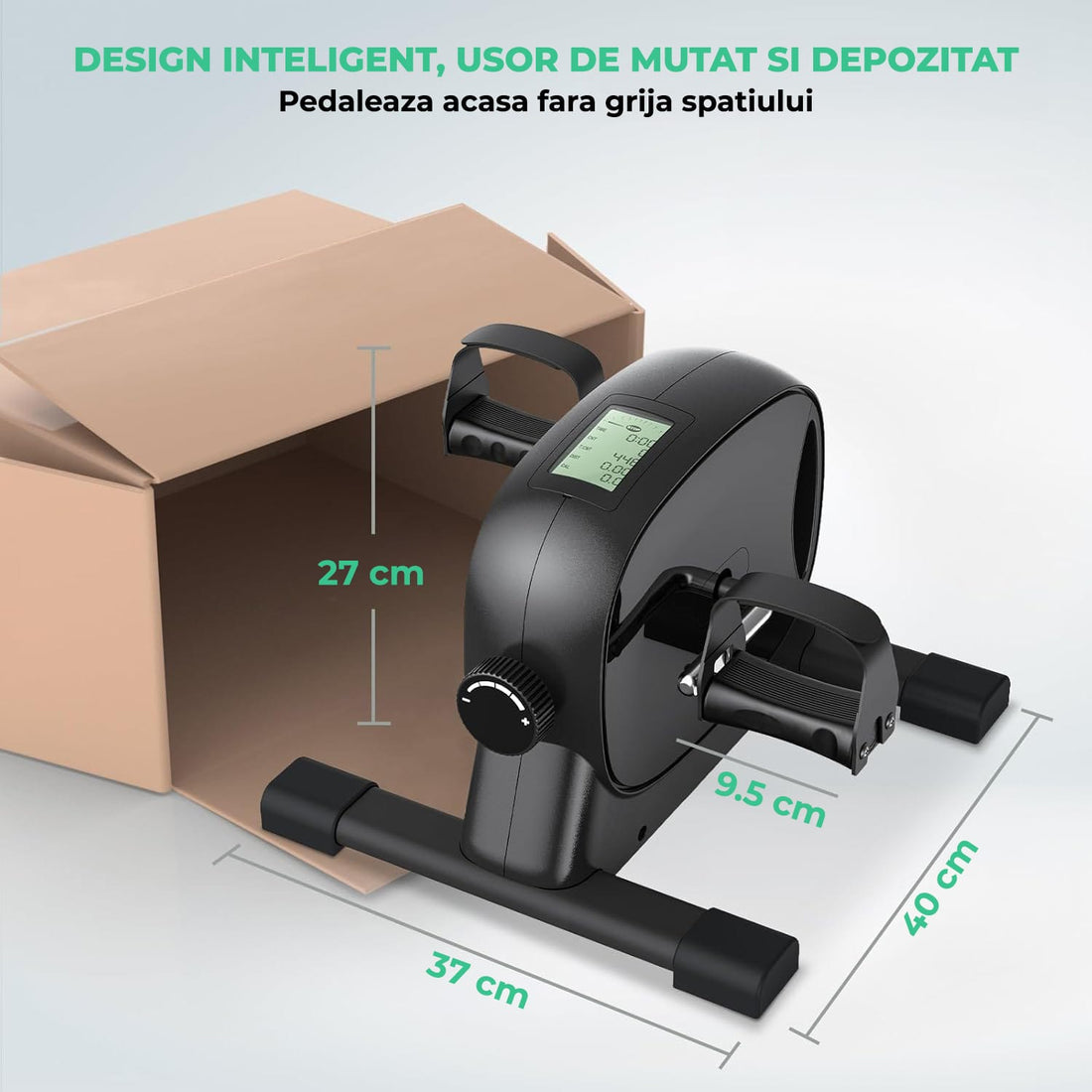 Mini Bicicleta de Exercitii Elindor®, Portabilă pentru Brațe și Picioare, Negru