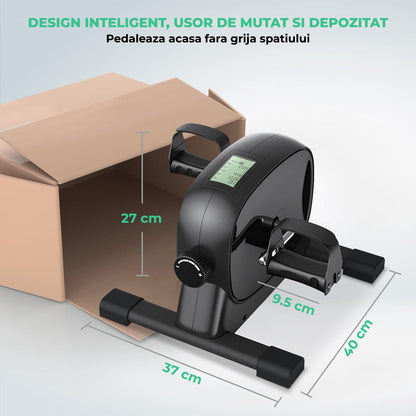Mini Bicicleta de Exercitii Elindor®, Portabilă pentru Brațe și Picioare, Negru