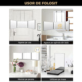 Oglinda Pliabila Elindor® cu LED, Anti-Aburire, Sticla HD, USB, Baterie 1500mAh , Vizualizare Completa 360°, Negru