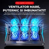Cooler Laptop 6 Ventilatoare Elindor®, Reglabil pe Inaltime, Compatibil 17 Inch, Negru