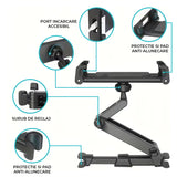 Suport Auto Tableta si Telefon Premium Elindor® pentru Tetiera Scaun, Universal, Compatibil 4.7-13 inch,  iPad, Switch, Sumsung Tab, Smartphone, Ajustabil 360°, Flexibil, Pliabil, Ideal pentru Copii sau Adulti, Orizontal, Accesorii Masina, Negru