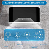 Dezumidificator Compact Elindor® pentru Aer Casa, Rezervor 3500ml, Ultra Silentios 35dB, Oprire Automata, Filtru Detasabil, 2 Trepte Viteza,7 Lumini LED, Perfect pentru Dormitor, Baie, Living, Ajuta la Prevenirea Formarii Mucegaiului, 21 x 12 x 35 cm, Alb