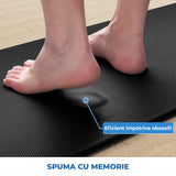 Set 2 Covoare Elindor® Antiderapant, Lavabil, Modern, Rezistent la Apa, Ideal pentru Bucatarie, Baie, Hol, Covor cu 3 Straturi, cu Strat Antispargere, Curatare Usoara, Grosime 1 cm, 44 x 76.2 cm si 44 x 119.4 cm, Negru