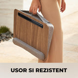 Suport Universal Maro pentru Laptop Elindor®, Masa Multifunctionala, din Lemn, Birou Portabil cu Sertar de Depozitare si Suport pentru Tableta, Masuta Stand Dimensiuni 43x33x7 cm