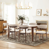 Set 2 Scaune Elindor® Ergonomice, Design Contemporan, Scaun cu Spatar si fara Manere, Tapitate cu Picioare din Lemn, Potrivite pentru Living, Bucatarie, Birou, Dormitor, 79 x 55 x 48 cm, Bej