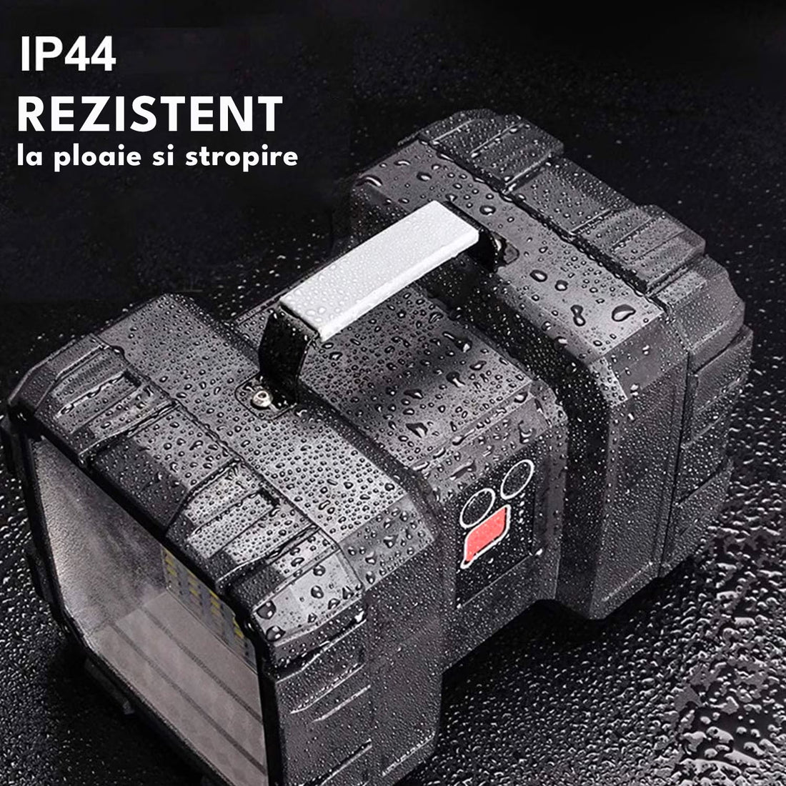 Lanterna Multifunctionala Elindor® Reincarcabila, 10.000mAh, Power Bank, 10.00LM, 7 Moduri, IPX44, 2 Capete, Negru