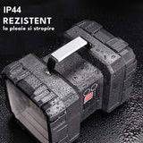 Lanterna Multifunctionala Elindor® Reincarcabila, 10.000mAh, Power Bank, 10.00LM, 7 Moduri, IPX44, 2 Capete, Negru