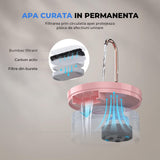 Fantana de Apa pentru Pisici Elindor® 2L cu Robinet Imitat Filtru Carbon Activ si Iluminare LED Ultra Silentioasa Design Compact, Roz