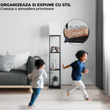 Lampa Podea Elindor® cu Rafturi și Lumina Reglabilă, Neagră