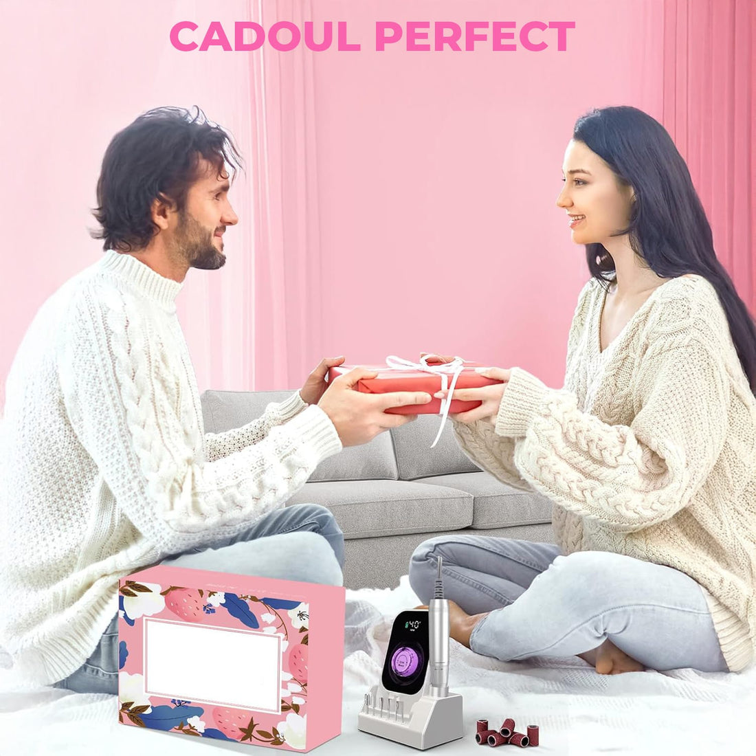 Freză de Unghii Elindor®, Portabilă, 40000RPM, Multifuncțională, Alb