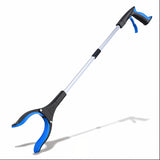 Cleste de Gunoi Elindor® Pliabil pentru Colectare Deseuri, Gheara Rotativa la 360°, Maner Ergnom, Practic, Versatil, Ideal pentru Uz Zilnic, Recuperare Medicala sau Activitati in Aer Liber, 83 cm, Negru / Albastru