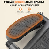 Stepper Compact Elindor® cu Benzi Fitness, Rezistență Hidraulică, Negru