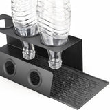 Scurgator de Sticle Elindor® cu 3 Orificii, Suport Scurgere Capace, Otel Inoxidabil, Ideal pentru Chiuveta in Bucatarie, Bar, cu Scurgere Automata si Ventilatie Completa, Multifunctional, 11.3 x 13.3 x 30 cm, Negru