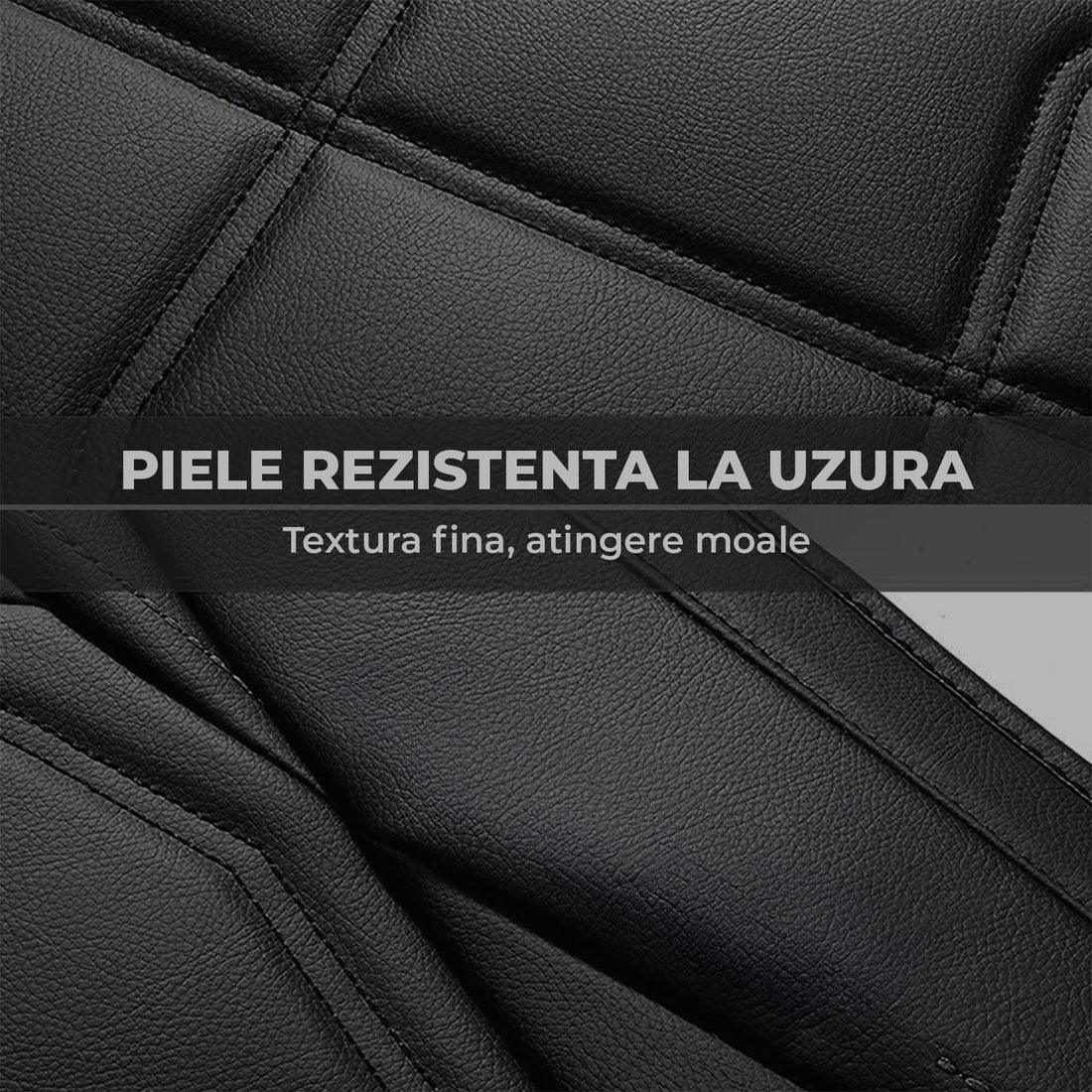 Set 5 Huse Negre Scaune de Masina Elindor®, Huse Auto Piele, Impermeabile, Universale, Protectie Scaun Fata si Spate, Montaj Rapid, Accesorii Masina Interior