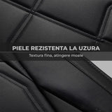 Set 5 Huse Negre Scaune de Masina Elindor®, Huse Auto Piele, Impermeabile, Universale, Protectie Scaun Fata si Spate, Montaj Rapid, Accesorii Masina Interior