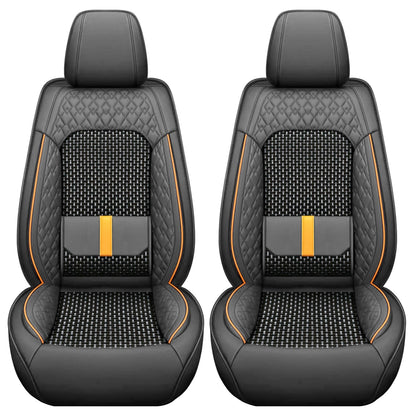 Set 2 Huse Scaune Auto Elindor®, Piele Ecologica/Textil, Protectie Scaun Sofer, Montaj Rapid, Husa Impermeabila, Acoperire Spatar si Sezut, Accesorii Masina Interior, Universale Compatibile cu VW, Dacia, Renault, BMW, Ford, Skoda, Hyundai, Gri