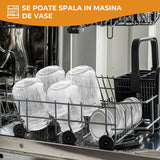 Set 6 Borcane din Sticla Elindor® cu Capac Ermetic, Borcan 500 ml Ideal pentru Miere, Dulceata, Condimente, Cafea, Zahar si pentru Fermentare Muraturi, Capace Metalice, Recipient Depozitare in Bucatarie, Transparent