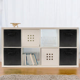 Set 6 Cutii Depozitare Elindor® Pliabile, Tip Sertar, Organizator pentru Dormitor Studentesc, Organizatoare pentru Dulap, Cutie Organizare, Cos Multifunctional, Separator Haine, Paturi, Jucarii, Pentru Dormitor, Living, 26.5 x 26.5 x 28 cm, Negru