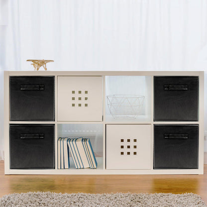 Set 6 Cutii Depozitare Elindor® Pliabile, Tip Sertar, Organizator pentru Dormitor Studentesc, Organizatoare pentru Dulap, Cutie Organizare, Cos Multifunctional, Separator Haine, Paturi, Jucarii, Pentru Dormitor, Living, 26.5 x 26.5 x 28 cm, Negru