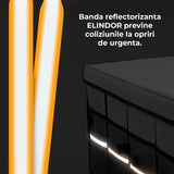 Organizator Auto Portbagaj Elindor®, Antiderapant, Impermeabil, Pliabil, Compartimente Multiple, Organizator Cargo pentru SUV, Depozitare Portbagaj, Dimensiuni 89 x 35 x 30 cm, Manere Aluminiu, Banda Reflectorizanta, Accesorii Auto, Gri