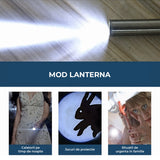 Jucarie Interactiva Elindor® pentru Pisici si Caini, Laser Pointer Reincarcabil USB, 7 Moduri Ajustabile, Lanterna LED, Otel Inoxidabil, Argintiu